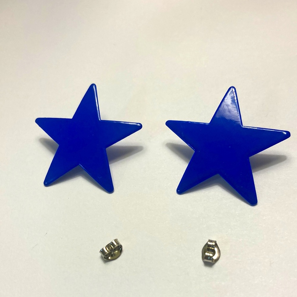 💙 ⭐️ Blue Star earrings - Picture 2 of 3
